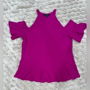 Ann Taylor Cold Shoulder Peplum Top